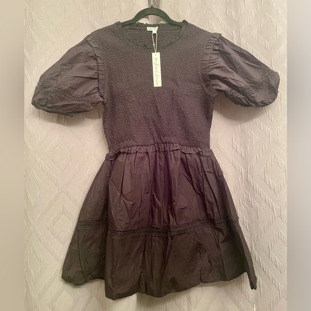 For Love & Lemons smocked black dress, Sz XL, NWT